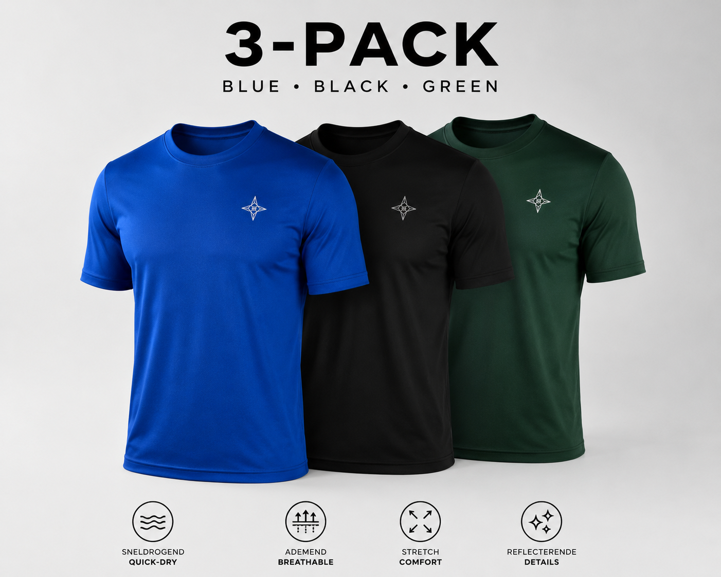 Performance T-Shirt Bundle – Reflective Edition (3 Pack)